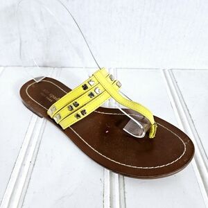 Kate Spade New York Carol Yellow Patent Leather Block Heel Sandals 7.5